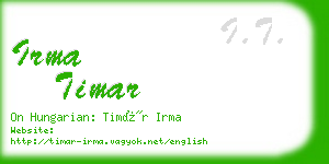 irma timar business card